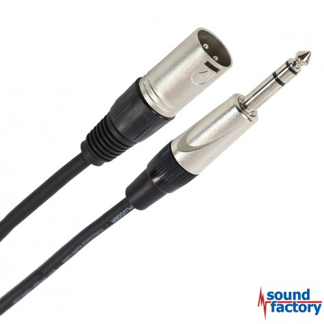 PLUGGER Kabel Klinke stereo auf XLR male, 3m