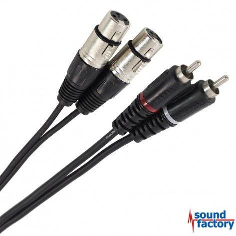 PLUGGER Kabel 2x cinch auf 2x XLR female, 3m