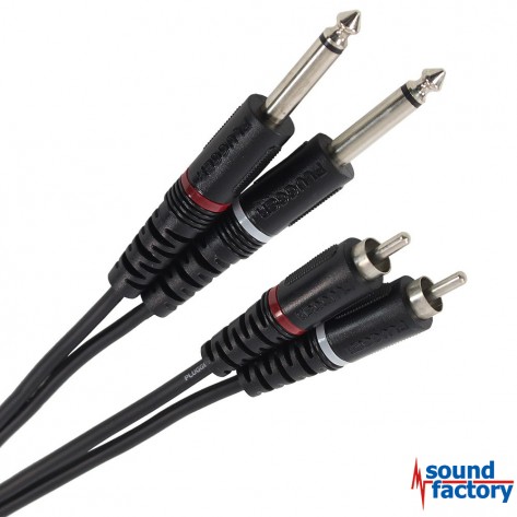 PLUGGER Anschlusskabel 2x cinch/Klinke, 0,6m