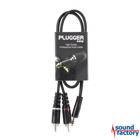 PLUGGER Kabel Miniklinke stereo, 2x cinch, 0,6m
