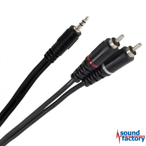 PLUGGER Kabel Miniklinke stereo, 2x cinch, 1,5m