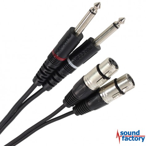 PLUGGER Kabel 2x Klinke auf 2x XLR female, 0,6m