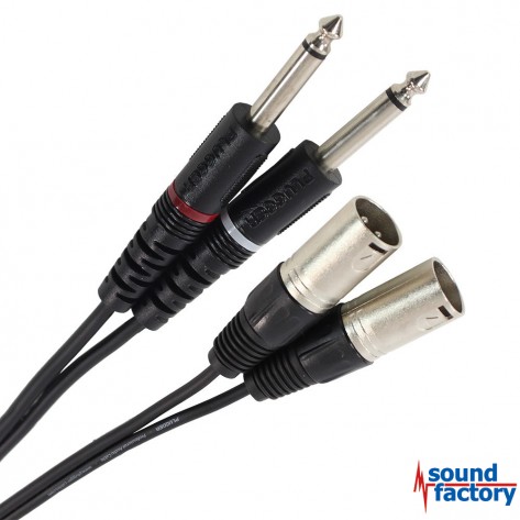 PLUGGER Kabel 2x Klinke auf 2x XLR male, 0,6m