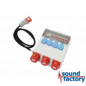 32A CEE tragbarer Stromverteiler, 2x 16A CEE, 4x 230V Schuko 