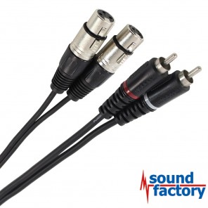 PLUGGER Kabel 2x cinch auf 2x XLR female, 3m