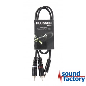 PLUGGER Kabel Miniklinke stereo, 2x cinch, 0,6m