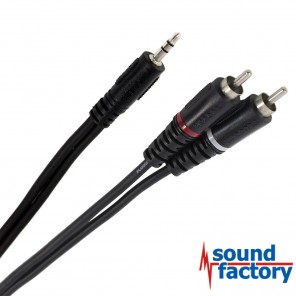 PLUGGER Kabel Miniklinke stereo, 2x cinch, 1,5m