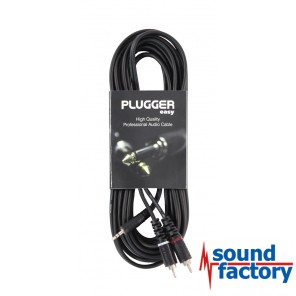 PLUGGER Kabel Miniklinke stereo, 2x cinch, 6m
