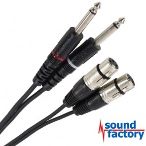 PLUGGER Kabel 2x Klinke auf 2x XLR female, 0,6m