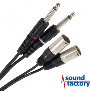 PLUGGER Kabel 2x Klinke auf 2x XLR male, 0,6m