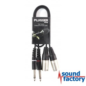 PLUGGER Kabel 2x Klinke auf 2x XLR male, 0,6m