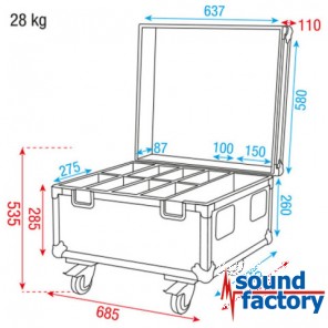 Flightcase für 8x BoomToneDJ SilentPAR